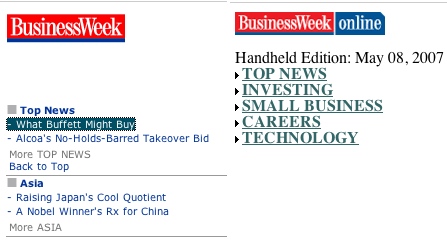 BusinessWeek Mobile Web Sites