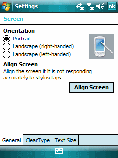Pocket PC Align Screen