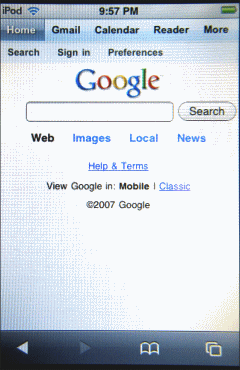 Google Interface for iPhone and iPod touch