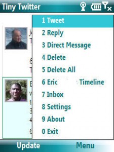 Tiny Twitter on an HTC Vox Smartphone
