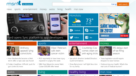 MSN for Windows 8