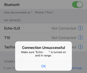iPhone 7 Plus Bluetooth error
